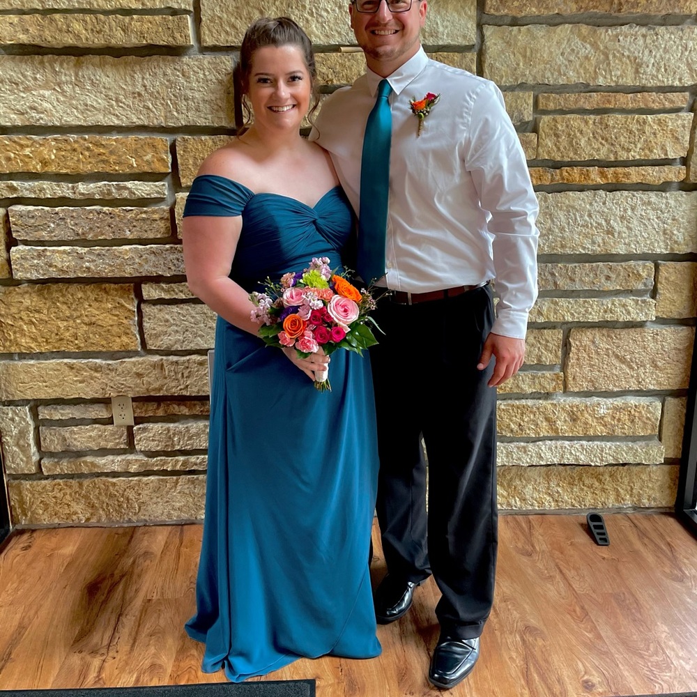 Azazie Ink blue bridesmaid dress